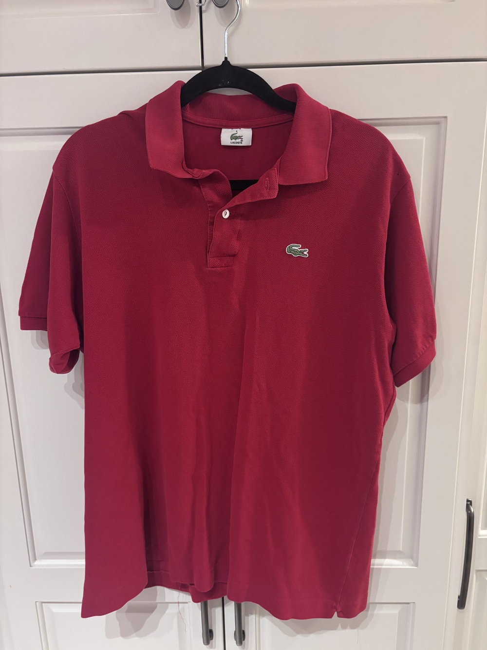 Lacoste men’s red pique polo shirt size 6 (xl)